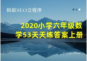 2020小学六年级数学53天天练答案上册