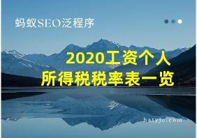 2020工资个人所得税税率表一览