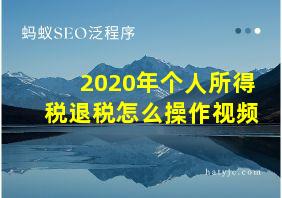 2020年个人所得税退税怎么操作视频