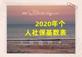 2020年个人社保基数表