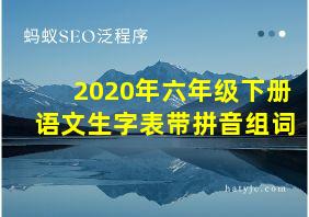 2020年六年级下册语文生字表带拼音组词