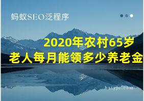 2020年农村65岁老人每月能领多少养老金