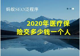 2020年医疗保险交多少钱一个人