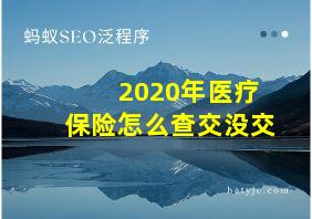 2020年医疗保险怎么查交没交