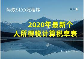 2020年最新个人所得税计算税率表