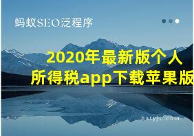 2020年最新版个人所得税app下载苹果版