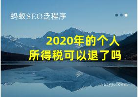 2020年的个人所得税可以退了吗