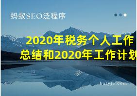 2020年税务个人工作总结和2020年工作计划