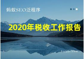 2020年税收工作报告