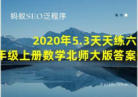 2020年5.3天天练六年级上册数学北师大版答案圈