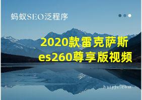 2020款雷克萨斯es260尊享版视频