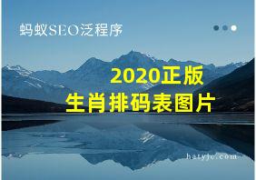 2020正版生肖排码表图片