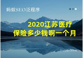 2020江苏医疗保险多少钱啊一个月