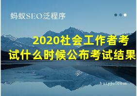 2020社会工作者考试什么时候公布考试结果