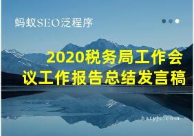 2020税务局工作会议工作报告总结发言稿