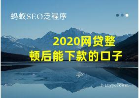 2020网贷整顿后能下款的口子