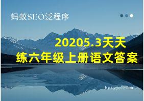 20205.3天天练六年级上册语文答案