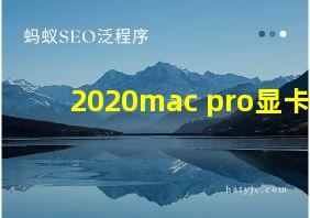 2020mac pro显卡