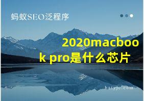 2020macbook pro是什么芯片