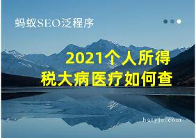 2021个人所得税大病医疗如何查