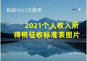 2021个人收入所得税征收标准表图片