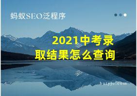 2021中考录取结果怎么查询