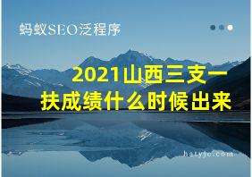 2021山西三支一扶成绩什么时候出来