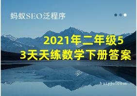 2021年二年级53天天练数学下册答案