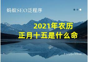 2021年农历正月十五是什么命