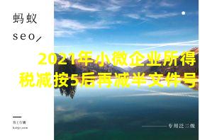 2021年小微企业所得税减按5后再减半文件号