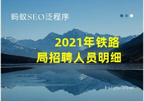 2021年铁路局招聘人员明细