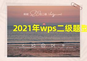 2021年wps二级题型