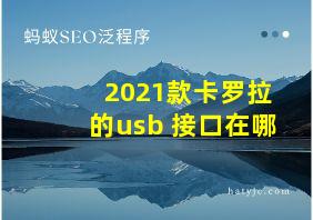 2021款卡罗拉的usb 接口在哪