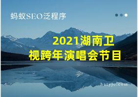 2021湖南卫视跨年演唱会节目