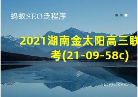 2021湖南金太阳高三联考(21-09-58c)