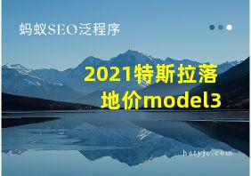 2021特斯拉落地价model3