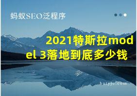 2021特斯拉model 3落地到底多少钱