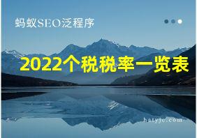 2022个税税率一览表