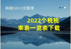 2022个税税率表一览表下载