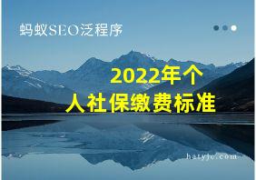 2022年个人社保缴费标准