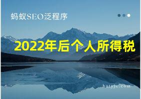 2022年后个人所得税