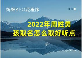 2022年周姓男孩取名怎么取好听点