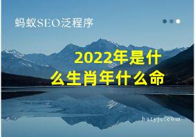 2022年是什么生肖年什么命