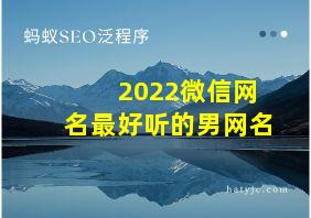 2022微信网名最好听的男网名