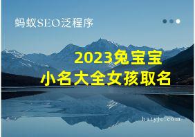 2023兔宝宝小名大全女孩取名