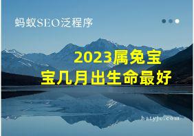 2023属兔宝宝几月出生命最好