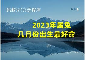 2023年属兔几月份出生最好命