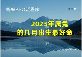 2023年属兔的几月出生最好命