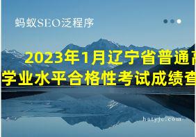 2023年1月辽宁省普通高中学业水平合格性考试成绩查询