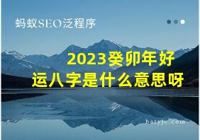 2023癸卯年好运八字是什么意思呀